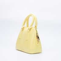 Women's Medium PVC Solid Color Vintage Style Classic Style Shell Zipper Dome Bag main image 4