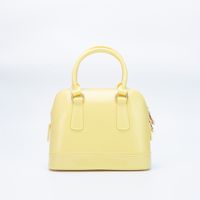 Women's Medium PVC Solid Color Vintage Style Classic Style Shell Zipper Dome Bag sku image 1
