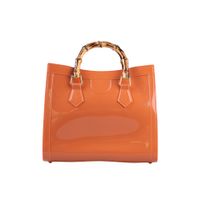 Women's Large PVC Solid Color Vintage Style Classic Style Magnetic Buckle Jelly Bag sku image 8