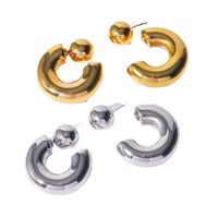 1 Pair IG Style Geometric Plating 304 Stainless Steel Ear Studs main image 3