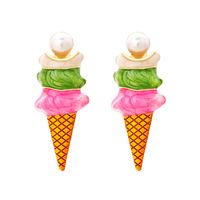 Simple Style Ice Cream Zinc Alloy Enamel Artificial Pearls Women's Ear Studs main image 5