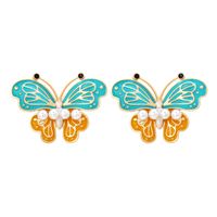 Lady Butterfly Zinc Alloy Enamel Artificial Pearls Women's Ear Studs main image 3