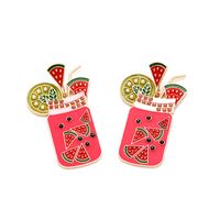 Cartoon Style Fruit Zinc Alloy Enamel Women's Drop Earrings main image 4