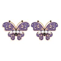 Dame Papillon Alliage De Zinc Émail Perles Artificielles Femmes Boucles D'Oreilles sku image 3