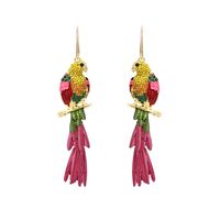 Exaggerated Parrot Alloy Inlay Artificial Rhinestones Women's Earrings main image 6