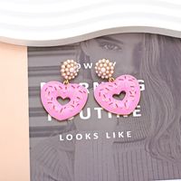 Cute Heart Shape Zinc Alloy Enamel Artificial Pearls Women's Drop Earrings main image 4
