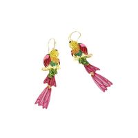 Exaggerated Parrot Alloy Inlay Artificial Rhinestones Women's Earrings main image 5