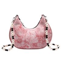 Women's Small Pu Leather Plaid Flower Streetwear Dumpling Shape Zipper Underarm Bag main image 2