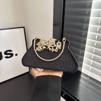 Women's Small Pu Leather Solid Color Elegant Vintage Style Lock Clasp Evening Bag main image 7