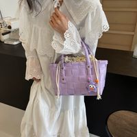Women's Medium Pu Leather Solid Color Cute Vacation String Bucket Bag main image 8
