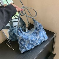 Women's Small Denim Star Streetwear Zipper Underarm Bag main image 8