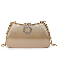 Women's Small Special Material Solid Color Elegant Vintage Style Pillow Shape Lock Clasp Evening Bag sku image 2
