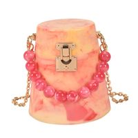 Mujeres Pequeña Arílico Color Sólido Elegante Estilo Vintage Cuentas Cerrar Bolso Bandolera sku image 5