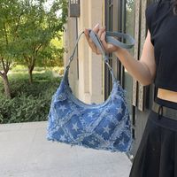 Women's Small Denim Star Streetwear Zipper Underarm Bag main image 5