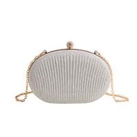 Gold Black Silver Pu Leather Solid Color Oval Evening Bags sku image 3