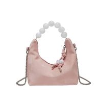 Women's Small Pu Leather Solid Color Classic Style Streetwear Beading Pillow Shape Zipper Underarm Bag main image 5