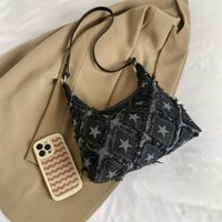 Women's Small Denim Star Streetwear Zipper Underarm Bag main image 6