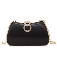 Women's Small Special Material Solid Color Elegant Vintage Style Pillow Shape Lock Clasp Evening Bag sku image 1