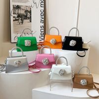 Women's Small Pu Leather Solid Color Flower Streetwear Magnetic Buckle Crossbody Bag main image 6