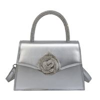 Women's Small Pu Leather Solid Color Flower Streetwear Magnetic Buckle Crossbody Bag sku image 7