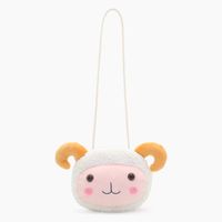 Unisex Small Plush Animal Cartoon Cute Round Zipper Crossbody Bag sku image 4