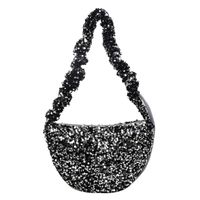 Women's Medium Sequin Solid Color Elegant Vintage Style Sequins Dumpling Shape Zipper Underarm Bag sku image 2