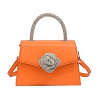 Women's Small Pu Leather Solid Color Flower Streetwear Magnetic Buckle Crossbody Bag sku image 5