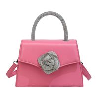 Women's Small Pu Leather Solid Color Flower Streetwear Magnetic Buckle Crossbody Bag sku image 6