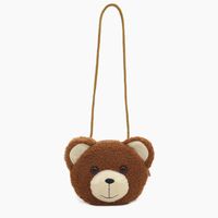 Unisex Small Plush Animal Cartoon Cute Round Zipper Crossbody Bag sku image 1