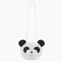 Unisex Small Plush Animal Cartoon Cute Round Zipper Crossbody Bag sku image 5