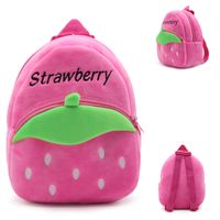 Unisex Small Plush Animal Cartoon Fruit Cute Square Zipper Fashion Backpack sku image 2