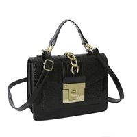 Women's Small Pu Leather Solid Color Vintage Style Classic Style Sequins Lock Clasp Crossbody Bag sku image 1
