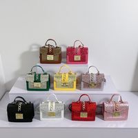 Women's Small Pu Leather Solid Color Vintage Style Classic Style Sequins Lock Clasp Crossbody Bag main image video