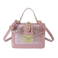 Women's Small Pu Leather Solid Color Vintage Style Classic Style Sequins Lock Clasp Crossbody Bag sku image 3