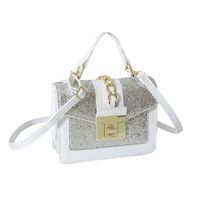 Women's Small Pu Leather Solid Color Vintage Style Classic Style Sequins Lock Clasp Crossbody Bag sku image 8