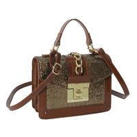 Women's Small Pu Leather Solid Color Vintage Style Classic Style Sequins Lock Clasp Crossbody Bag sku image 7