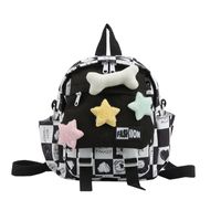 Waterproof 14 Inch Star Plaid Casual Daily School Backpack sku image 1