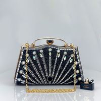 Black Gold Blue Pu Leather Solid Color Evening Bags main image 9