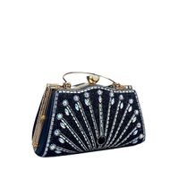 Black Gold Blue Pu Leather Solid Color Evening Bags main image 7