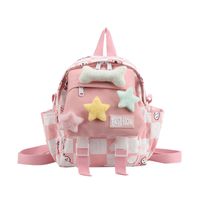 Waterproof 14 Inch Star Plaid Casual Daily School Backpack main image 8