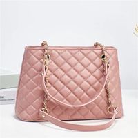 Women's Large Pu Leather Solid Color Lingge Elegant Classic Style Zipper Tote Bag main image 4