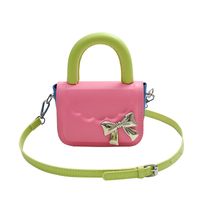 Women's Small Pu Leather Color Block Solid Color Vintage Style Streetwear Bowknot Magnetic Buckle Crossbody Bag sku image 3