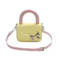 Women's Small Pu Leather Color Block Solid Color Vintage Style Streetwear Bowknot Magnetic Buckle Crossbody Bag sku image 4