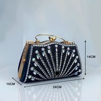 Black Gold Blue Pu Leather Solid Color Evening Bags main image 6