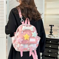 Waterproof 14 Inch Star Plaid Casual Daily School Backpack main image 9
