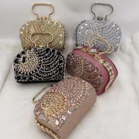 Gold Rose Red Silver Pu Leather Solid Color Evening Bags sku image 1