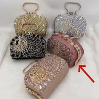 Gold Rose Red Silver Pu Leather Solid Color Evening Bags sku image 2