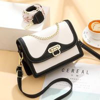 Women's Small Pu Leather Solid Color Streetwear Lock Clasp Crossbody Bag sku image 1