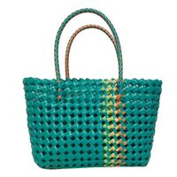 Women's Medium Plastic Solid Color Basic Classic Style Weave Square Open Beach Bag sku image 2