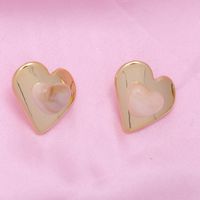 Estilo Simple Forma De Corazón Arílico Enchapado Chapado En Oro Plateado Mujeres Pendientes sku image 14